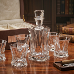 Bộ Bình Ly Pha Lê Uống Whisky Cooper Aurum Crystal Tiệp Khắc (1 Bình 650ml + 6 Ly 320ml)
