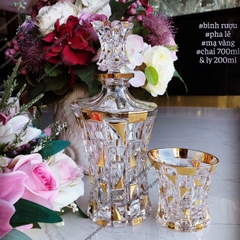 Bộ bình rượu kim cương whisky mạ vàng 24k