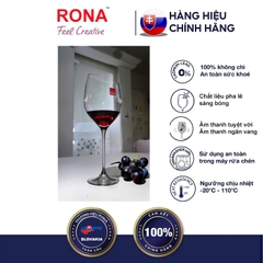 Ly uống rượu vang đỏ pha lê mài vát rona 450 ml Tiệp Khắc