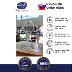 Bộ 6 ly uống rượu vang pha lê bohemia 280 ml Tiệp Khắc
