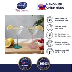 Bộ 6 Ly Martini Bohemia Pha Lê Tiệp 280ml – Màu Xanh & Hồng Cao Cấp