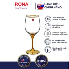 Bộ 6 ly pha lê uống rượu vang mạ vàng rona 24k