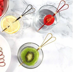 Tăm tre xiên trái cây decor ( Hình tròn, Trái tim, Thắt nút )