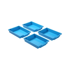 Gratnells Shallow Tray, CyanBlue (Pack of 4)