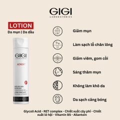 Tinh chất lotion dành cho da dầu mụn GIGI LABORATORIES Acnon Spotless Skin Refresher 120ml