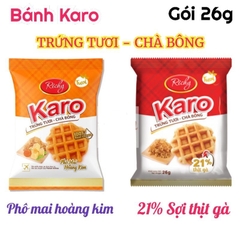 Thùng 72 Bánh Karo Richy 26g (trứng tươi chà bông và phô mai hoàng kim)