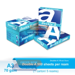 Thùng 5 ream giấy Double A A3 70gsm