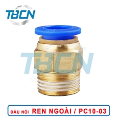 Đầu Nối Nhanh Khí Nén Ren Ngoài PC10-03