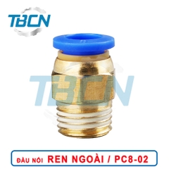 Đầu Nối Nhanh Khí Nén Ren Ngoài PC8-02