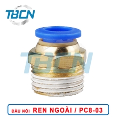 Đầu Nối Nhanh Khí Nén Ren Ngoài PC8-03