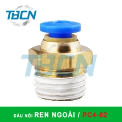 Đầu Nối Nhanh Khí Nén Ren Ngoài PC4-02