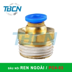 Đầu Nối Nhanh Khí Nén Ren Ngoài PC4-03