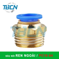 Đầu Nối Nhanh Khí Nén Ren Ngoài PC10-04