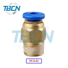 Đầu Nối Nhanh Khí Nén Ren Ngoài PC4-01
