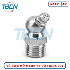 Vú Bơm Mỡ Góc 45 Độ M14x1 Inox 304
