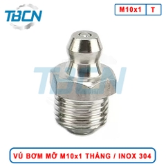 Vú Bơm Mỡ Thẳng Inox 304 M10x1