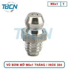 Vú Bơm Mỡ Thẳng Inox 304 M6x1