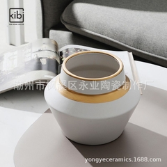 BÌNH GỐM VIỀN VÀNG BG03