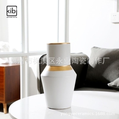 BÌNH GỐM VIỀN VÀNG BG03