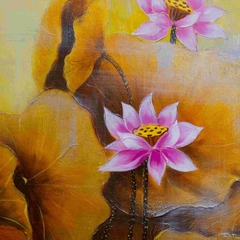 TRANH SƠN DẦU ĐẦM SEN 02