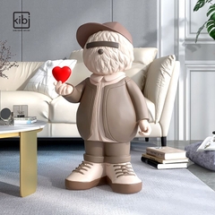 TƯỢNG DÉCOR GẤU BẮN TIM