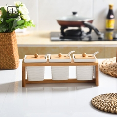 BỘ ĐỰNG GIA VỊ KỆ GỖ