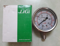 Đồng hồ đo áp suất có dầu 25kg mặt 63(mm)