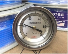 Đồng hồ đo nhiệt độ chân sau đường kính 75 mm, dải đo ( 0-50 oC ), (0-100), ( 0-150), (0-200), (0-250), (0-300), (0-350) độ C