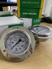 Đồng hồ đo áp suất có dầu 400kg mặt 63(mm)-Chân sau