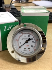 Đồng hồ đo áp suất có dầu 35kg mặt 63(mm)-Chân sau