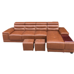 Sofa góc da cao cấp đầu gật gù