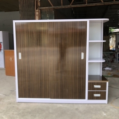 Tủ áo nhựa cánh lùa có ô trang trí