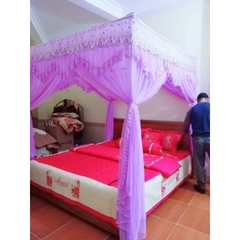 Màn thêu ren tím