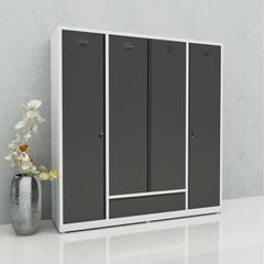 Tủ áo thép Xuân Hòa 4 cánh đen