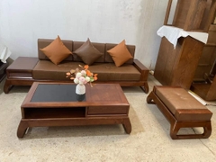Sofa Gỗ Sồi 1 Văng Chân Hươu Màu Óc Chó