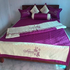 Ga bộ Xoa Satin tím HT