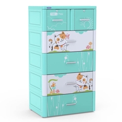 Tủ nhựa trẻ em Tabi Duy Tân Xanh Trắng 5NK
