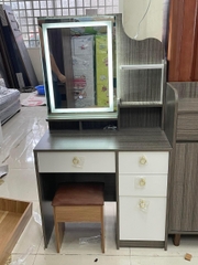 Bàn trang điểm gương đèn led màu ghi 4901