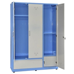 Tủ áo thép Hòa Phát 3 cánh trắng