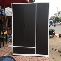 Tủ áo thép Hòa Phát 3 cánh đen