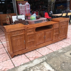 Kệ ti vi gỗ Veneer Hương Xám 2.4m HP