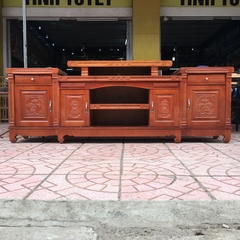 Kệ ti vi gỗ Veneer Sồi cánh gián nhô HP