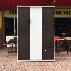 Tủ áo nhựa 3 cánh đen trắng 3D-1456