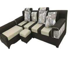 Sofa góc nỉ cao cấp đen pha trắng