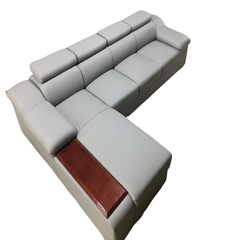 Sofa góc da cao cấp ghi