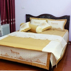 Ga bộ Cotton Satin vàng đậm HT