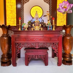 Án thờ gỗ hương đỏ 1.75m 1 cổ