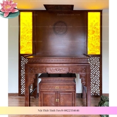 Án thờ gỗi sồi 1.27m màu óc chó tai cong