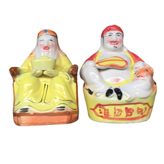 Ông Thần tài ông địa sứ màu vàng