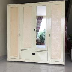 Tủ áo sắt Trường Phát 4 Cánh vàng+gương 1553